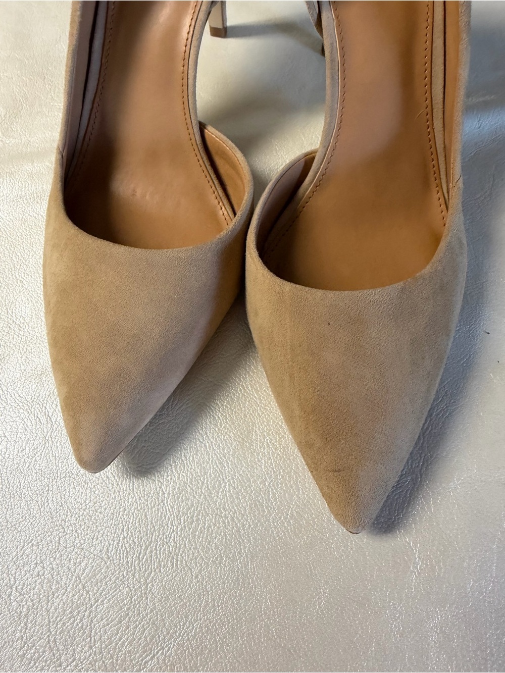 J. Crew Beige Suede Pointed-Toe D'Orsay Pumps - Picture 2 of 11
